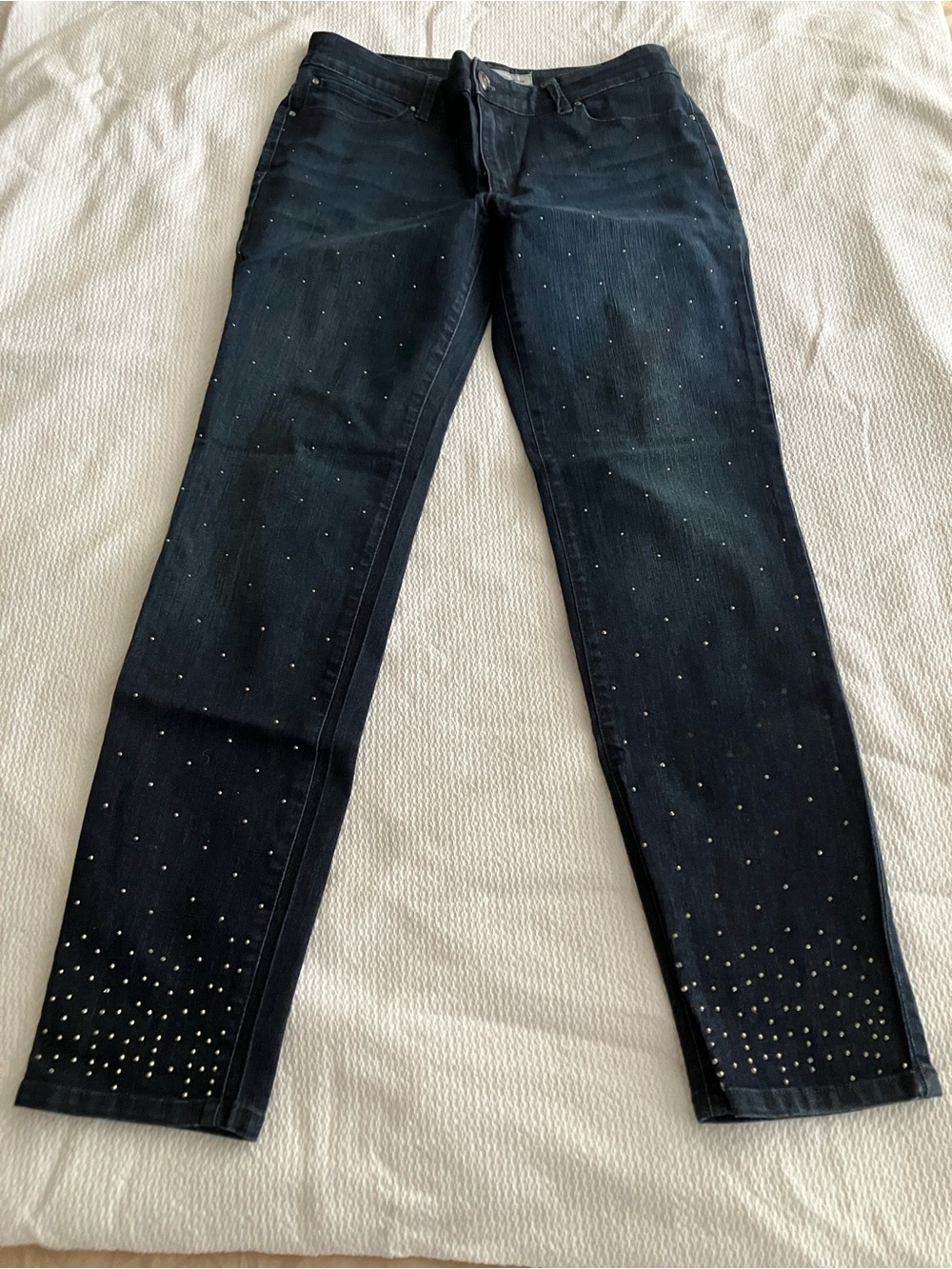Chicos Platinum Denim Embellished Women’s Jeans